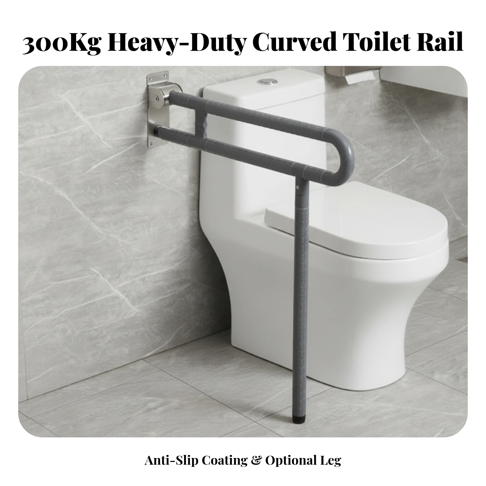 Flip-up Toilet Grab Bar Ergonomic Folding Toilet Handrail Folding Grab Bar Sturdy Wall-Mounted Safety Rail Long-Lasting