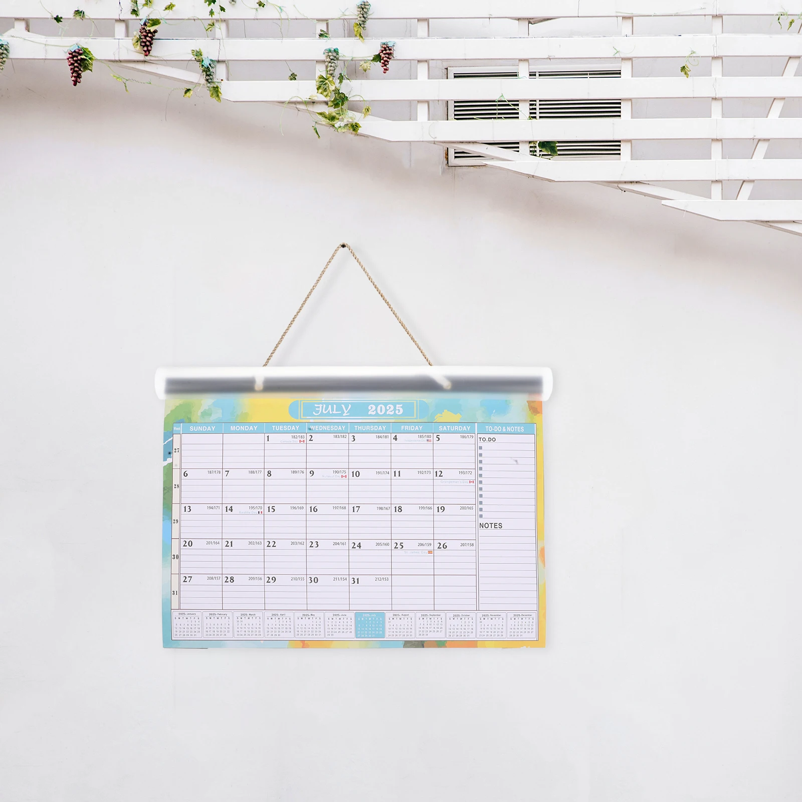 

Giant Wall Calendar 2025.7-2026.12 English Hanging Design Large Smooth Writing Surface Office Home School Use Family