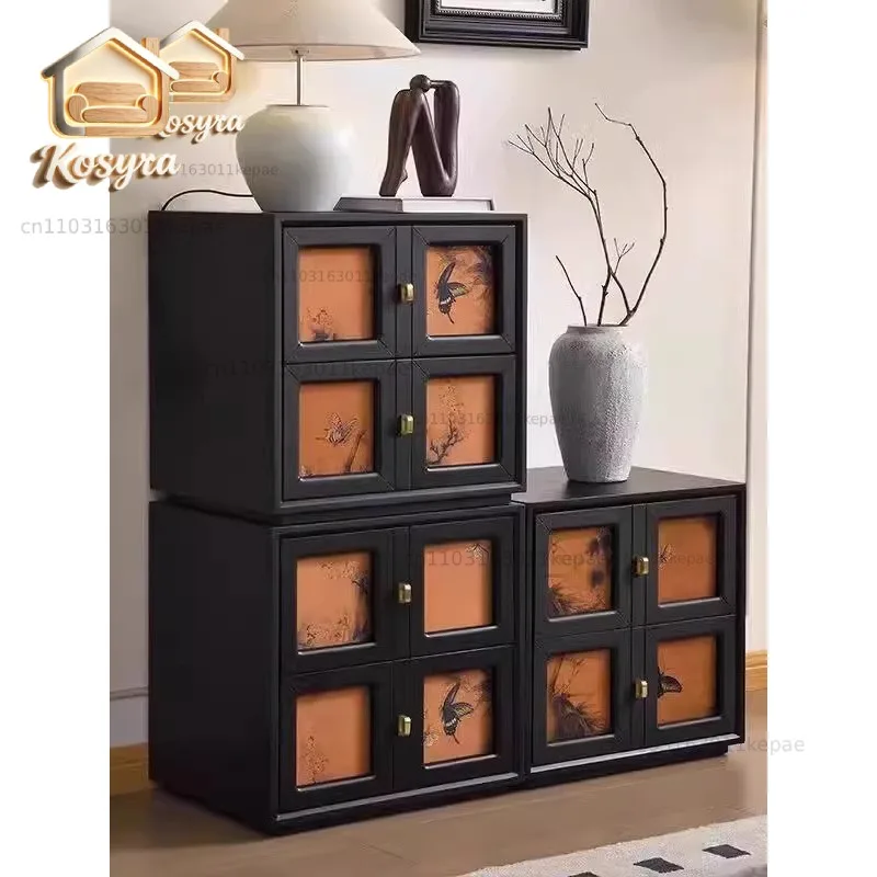 Solid wood vintage vintage Xiangyun gauze drawer drawer box of drawers modular combination cabinets, storage cabinets