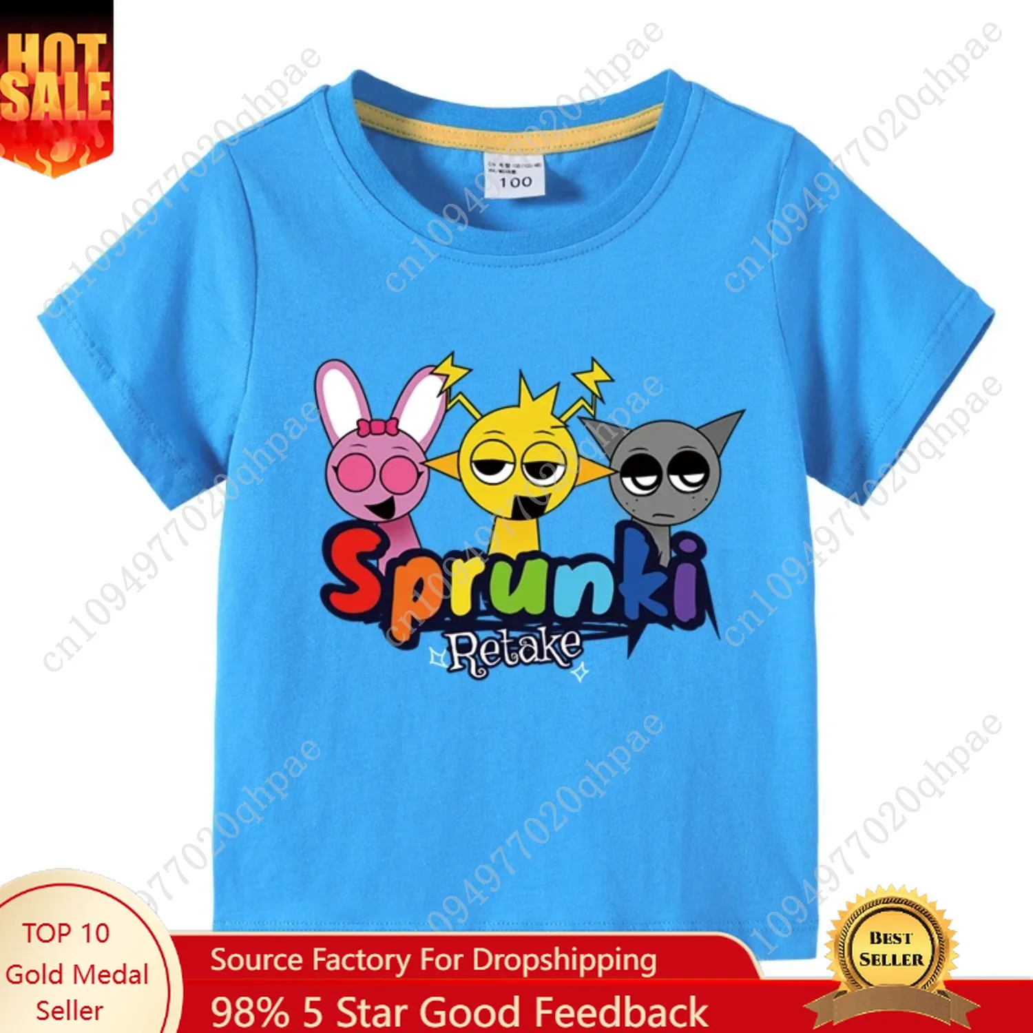 Футболка с рисунком Sprunki, детские хлопковые футболки Incredibox, топы с короткими рукавами для маленьких девочек, летняя одежда для мальчиков, детская одежда