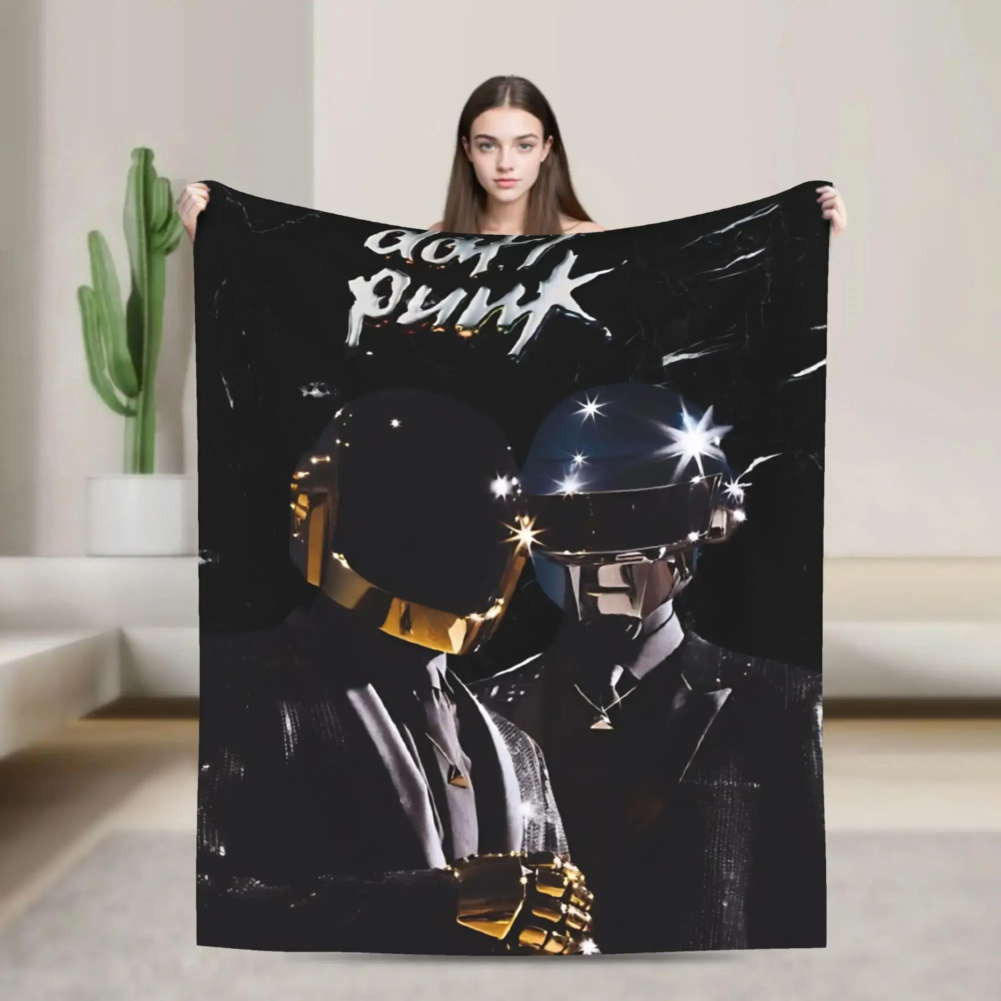 

Плюшевый плед Daft Punk для дома: мягкий, теплый, для дивана и кровати, фланелевое покрывало