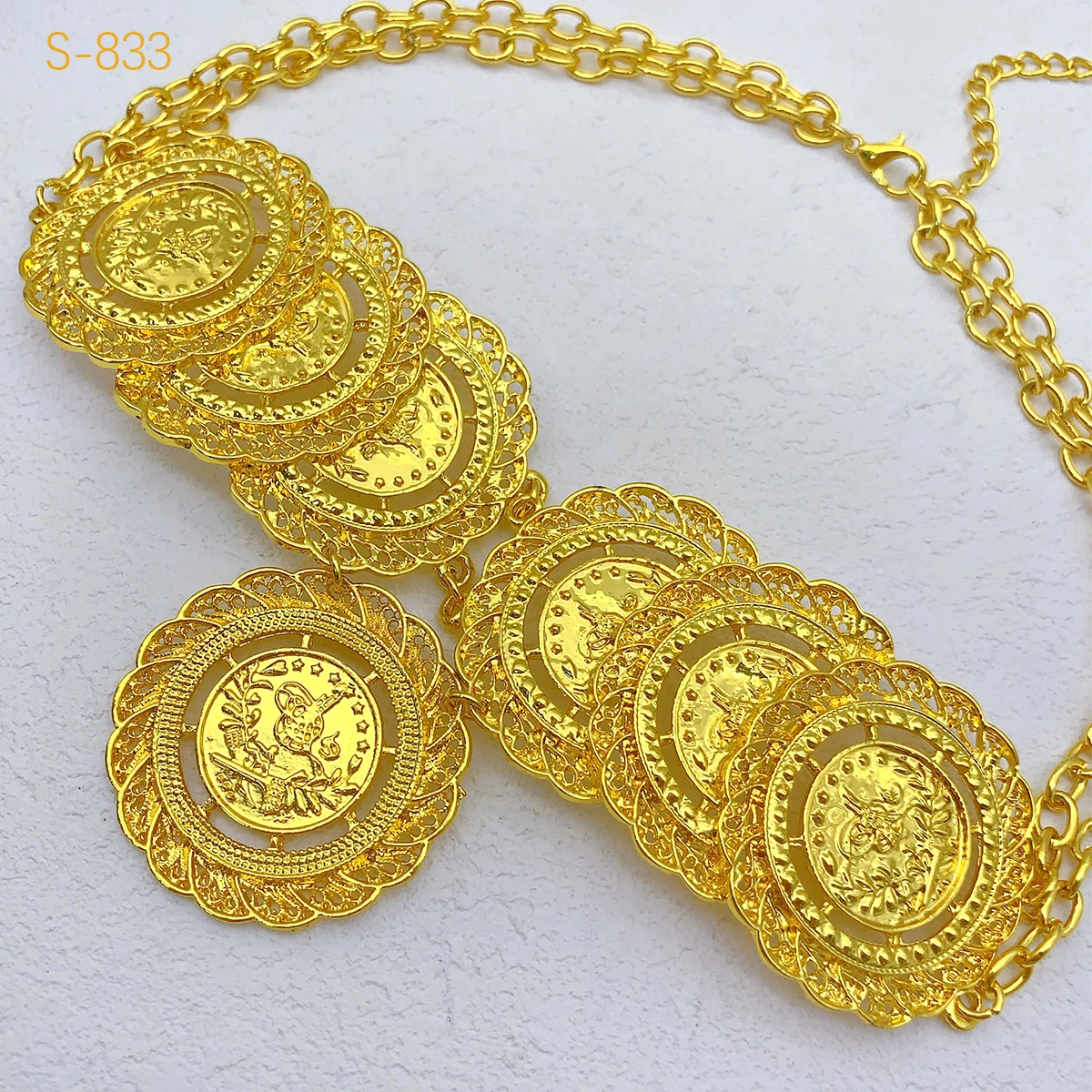 ANIID Indian etiope 24k Color oro nappa moneta Set di gioielli con ciondoli per le donne Dubai collana africana Set regali per feste arabe