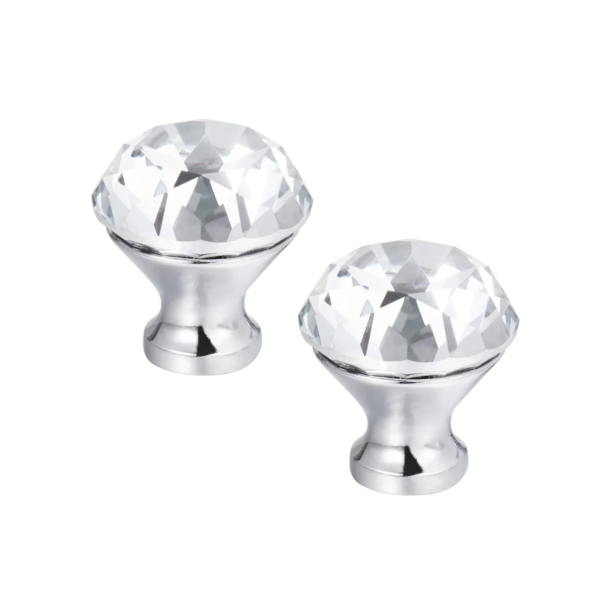 2 قطعة 30 مللي متر كريستال الماس مقبض الباب ثقب واحد شفاف الأبيض الأثاث الأجهزة تصميم رشيق جذاب #1