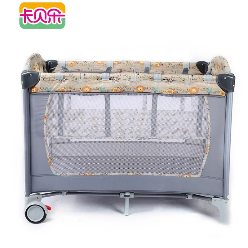 Cobabies Baby Crib Multifunctional Play Bed, Folding Portable Bunk Bed Cartoon Crib Wholesale