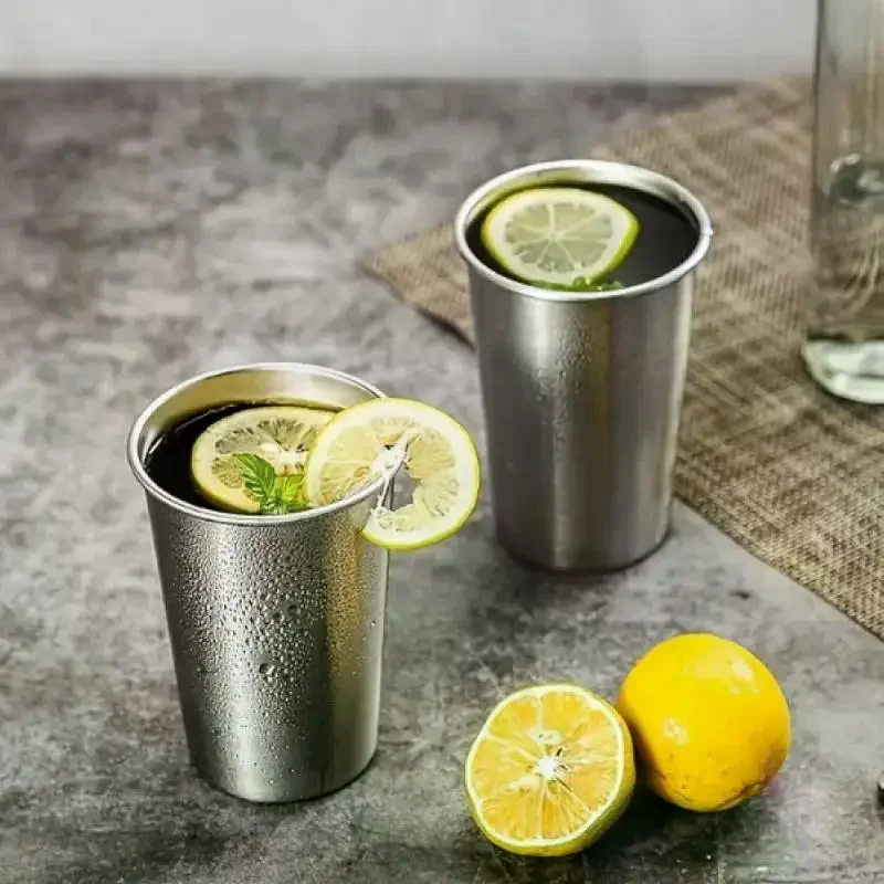 Stainless Steel Cold Drink Cup, Stainless Steel Water Cup, Not Easy To Break, Stackable, Reusable, Suitable For Children's Trave