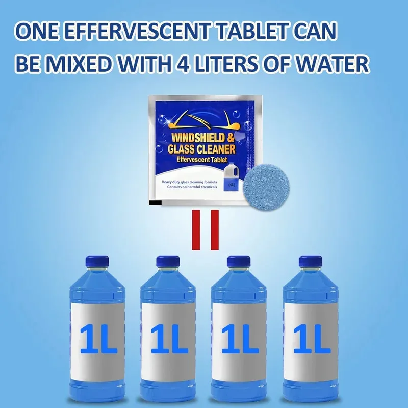 10/20/30/40/50/100pcs Car Windshield Glass Solid Cleaner Windscreen Wiper Effervescent Tablets Toilet Cleaning Car Accessories view 3