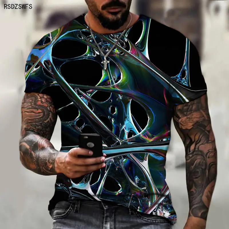 Brand Men\'s Summer Short Sleeve 3D Pattern 3D Printing Men\'s T-shirt Trendy Streetwear Size 5XL Plus Size 2021