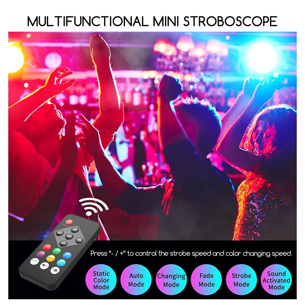6PCS/Set Strobe Lights, 54LED Super-Bright RGB LED Mini Strobe Light for Parties, Christmas Halloween Strobe Lights with Remote