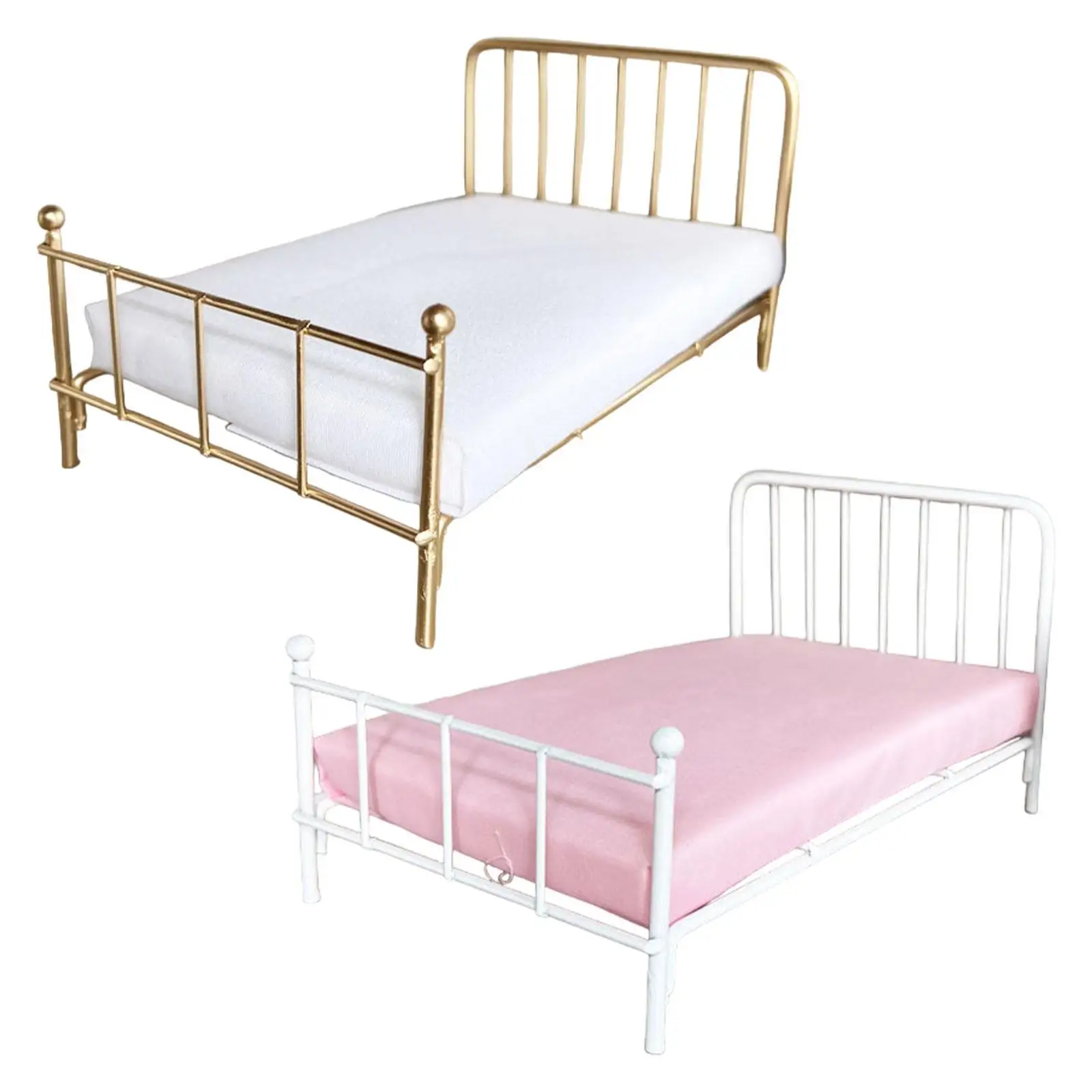 1/12 스케일 인형의 집 침대 인형의 집 장식 DIY 공예 소박한 장식