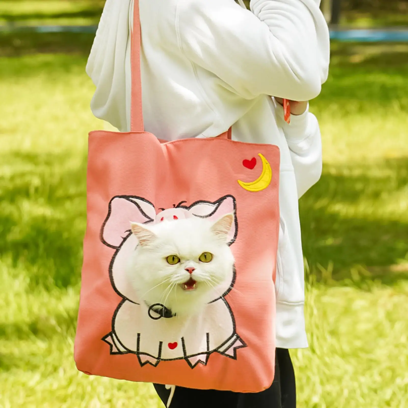 Cat Carrier Bag Cartoon Carrying Dog Pouch With Head Hole Travel Puppy Carrying Bag For Pet Parents Animal Lovers Travelers