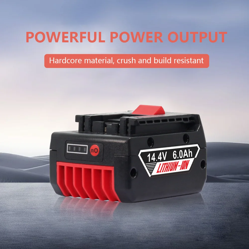

Аккумулятор для электроинструментов Bosch 14.4V 6Ah, совместимый с GSR1080-LI, GDR1440-LI, GSB114.4-2-LI, долговечный и надежный.