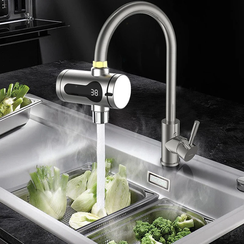 Kitchen Stainless Steel Electric Hot Water Faucet Instant Hot Heating Faucet Water Heater Hot and Cold