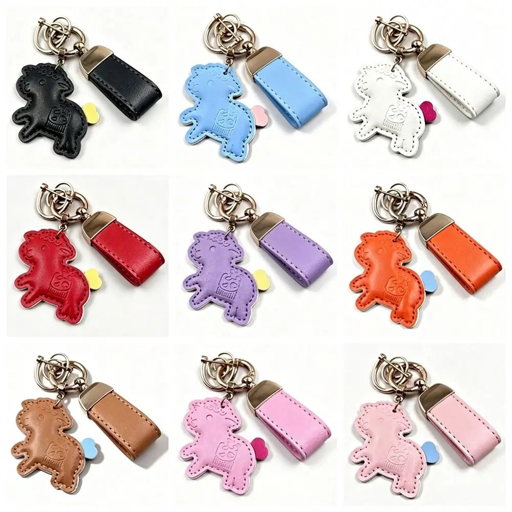 Kawaii Cartoon Pu-Lamm-Schlüsselanhänger, Leder-Zodiak-Ziegen-Anhänger, Anti-Verlust-Riemen, Ziegen-/Schaf-Taschenanhänger, Taschenhänger – Detail 8