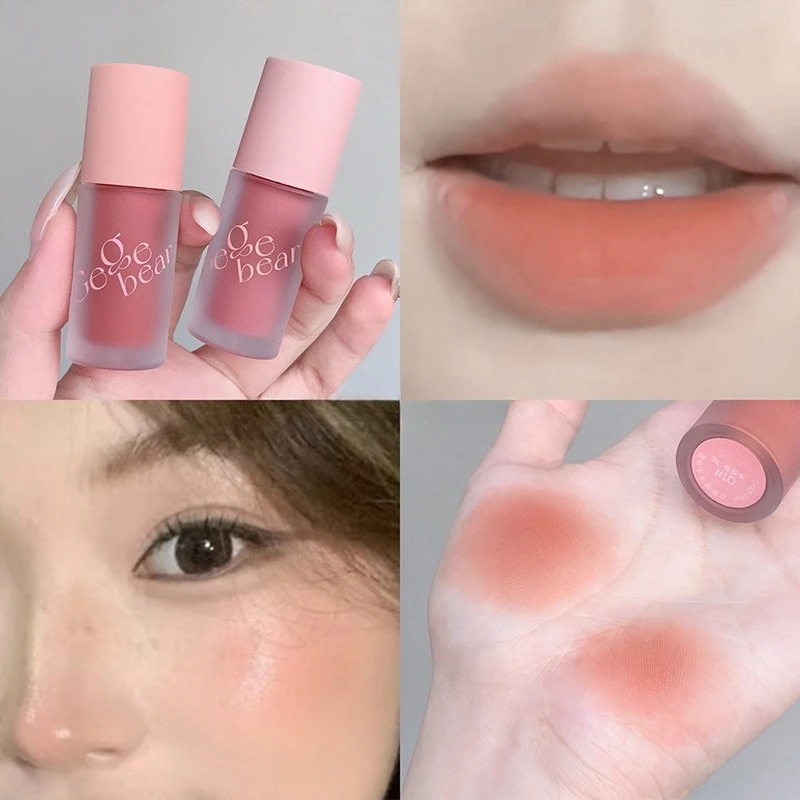 Gegebear Multi Use Cream Matte Smooth Texture Blush Eyeshadow Lip Stick for Students Daily Makeup Portable Lightweight