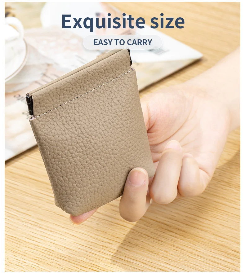 Echtes Leder Mini Kieselstein Geldbörse Brieftasche Schlüssel Tasche Tragbare Kopfhörer Schrapnell Lagerung Lippenstift Karte Halter Beutel Männer Frauen – Detail 7