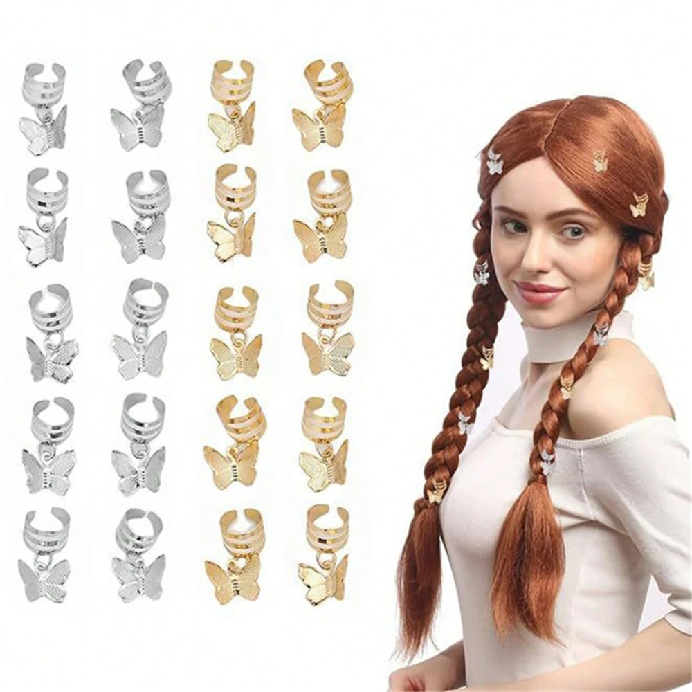 20 PCS Silver-colored Hair Accessories for Wigs and Dreadlocks.    Hair Ornament , Open Hair Decoration