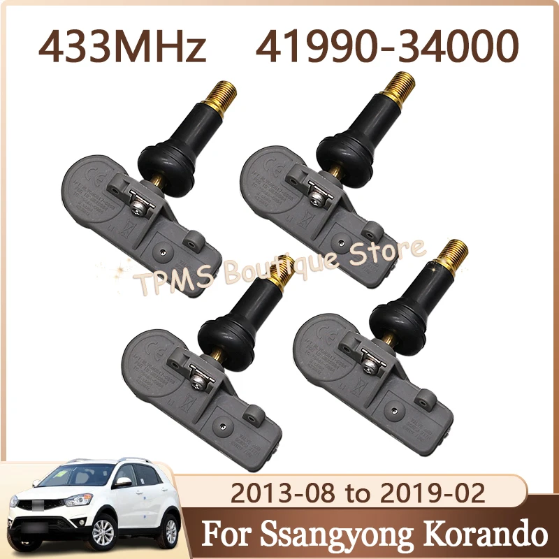 

433MHz 41990-34000 Car TPMS Sensor Tyre Pressure Monitoring System For Ssangyong Rodius Korando Kyron Actyon Sports Rexton Musso