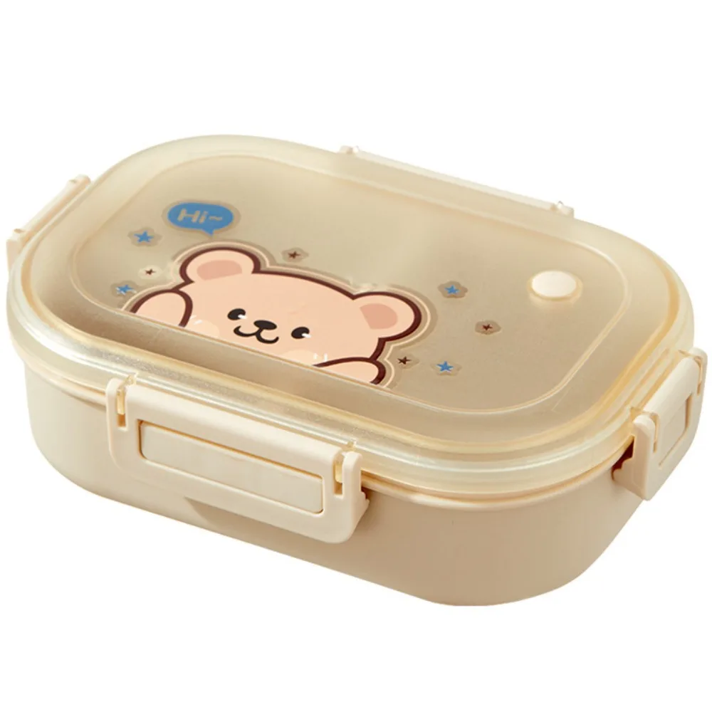 Tragbare Bento-Box, Cartoon-Lunchbox, geteilt, Obst, Nudeln, Salat, Behälter, Spülmaschine, mikrowellengeeignet, für Picknick im Home Office