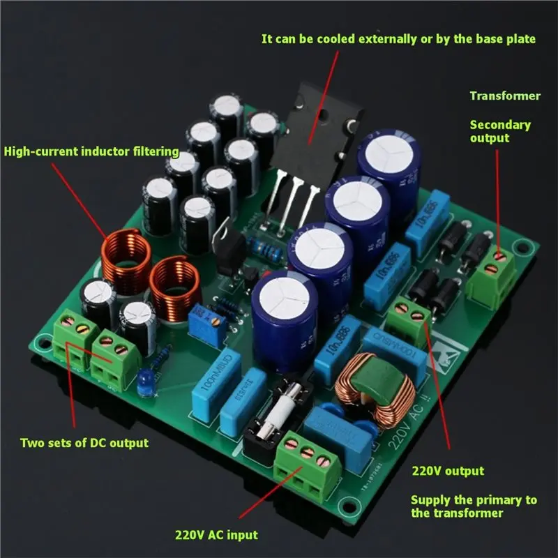 Y42A-High-Stability, Low Noise Regulated Power Supply Board 1-10A High-Current Design Low Internal Resistance
