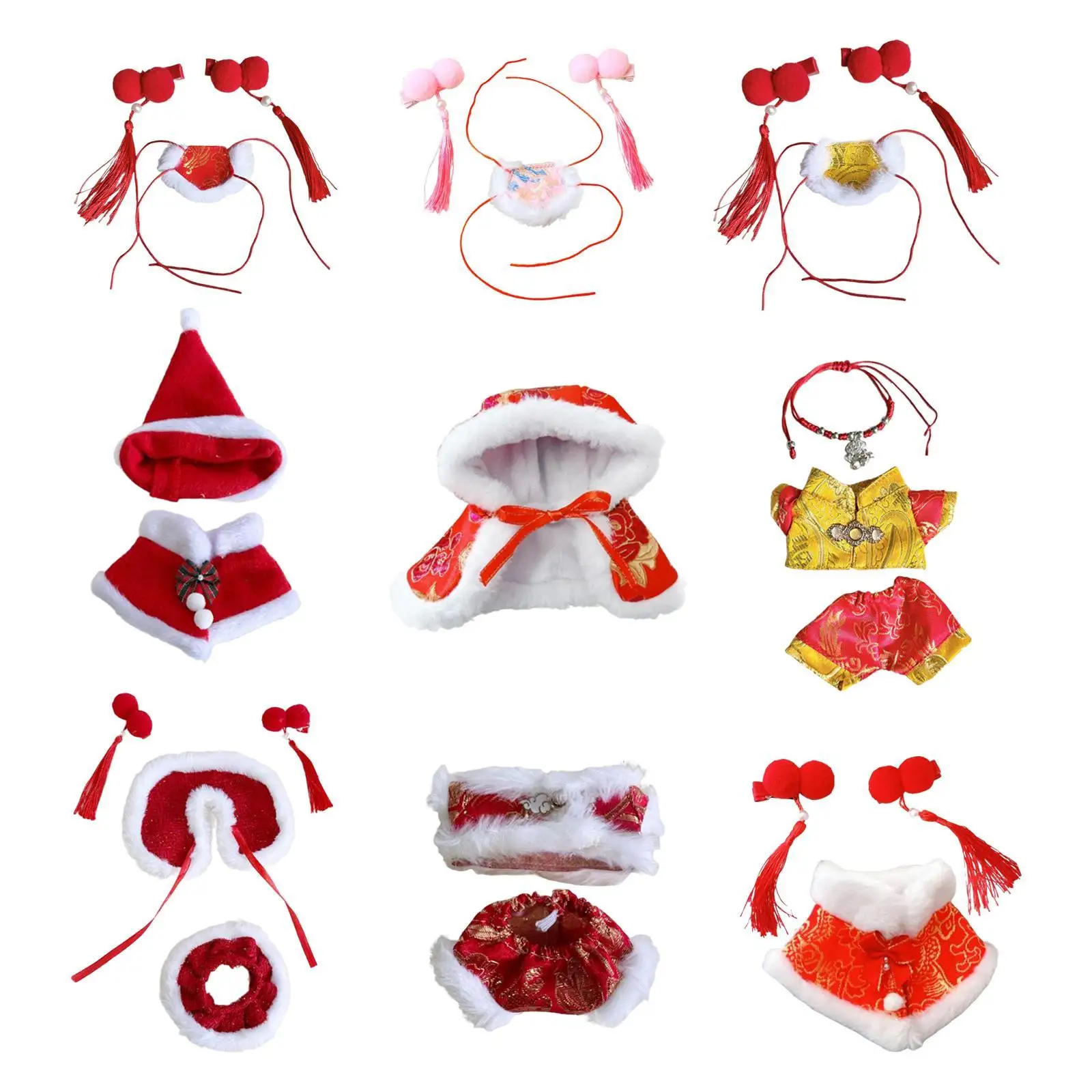 Christmas Doll Outfits Doll Clothes DIY Easy to Put on and Take Off Doll Costume Make Your Own Dolls for 17cm Doll Baby Doll