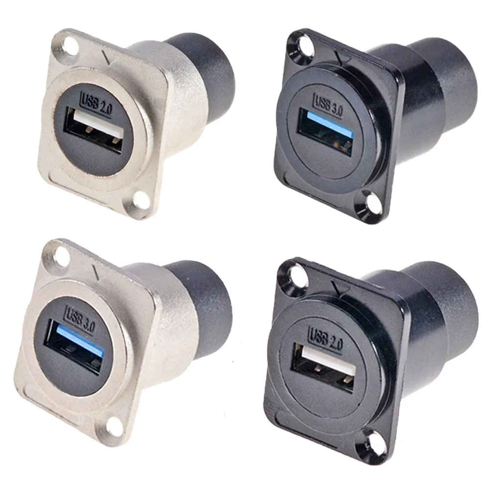 Metal D-Type Panel Mount RJ45 & USB 2.0/3.0 Jack Socket, Industrial Grade, PoE, Hi-Speed, Easy Install Module