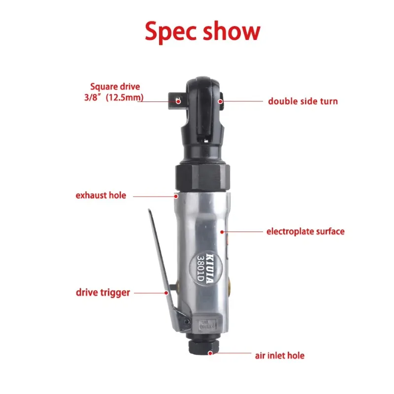 Preço de fábrica 3/8 "chave de catraca de ar m6 tamanho do parafuso pneumático mini chave de catraca de ar chave de torque oem personalizado