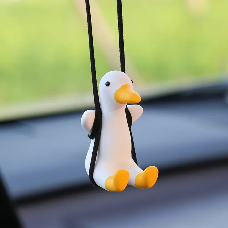 Creative Ins Small Fresh Cute Duckling Swing Series Car Pendant Rear-view Mirror Pendant Car Interior Accessories Supplies