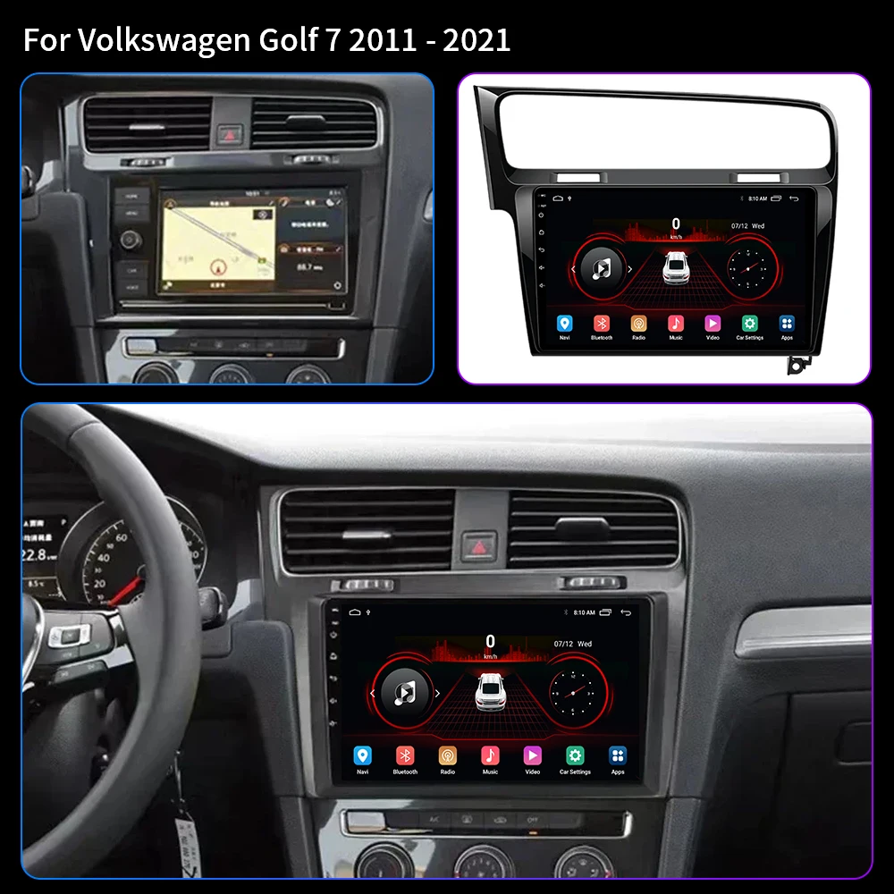 2 Din Car Radio for Volkswagen VW Golf 7 MK7 2011-2021 Android 13 Multimedia Video Player Navigation GPS 4G Carplay Auto Stereo