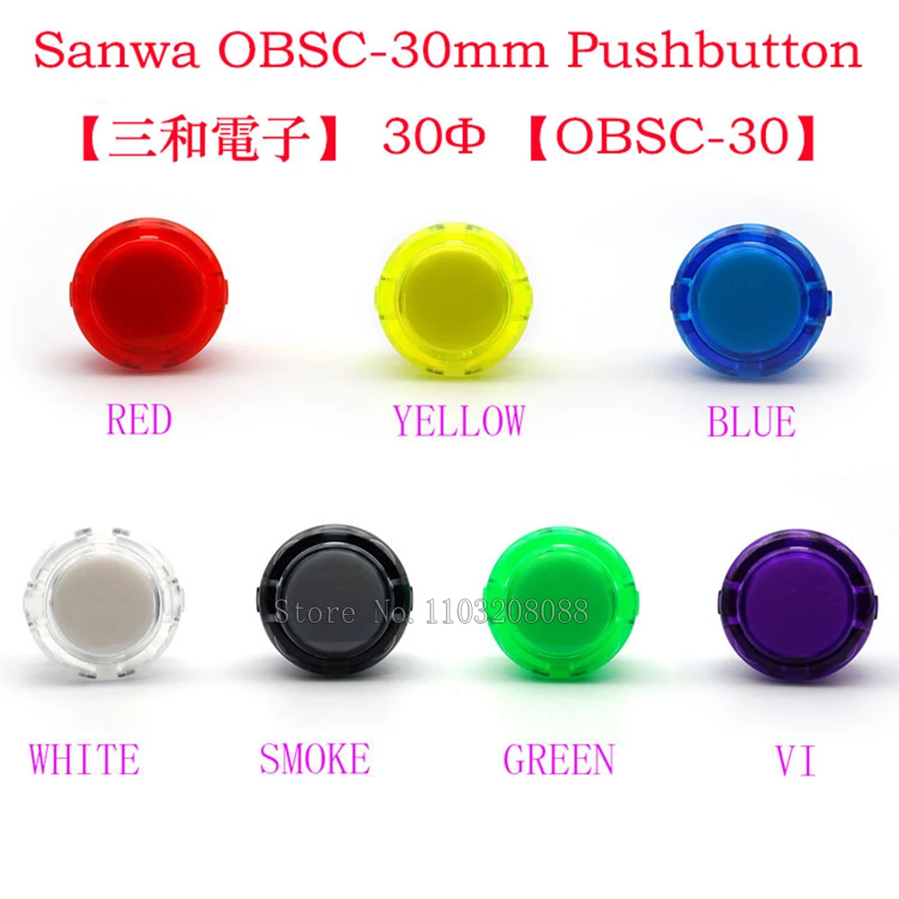 50pcs Sanwa OBSC-30 30MM Japanese Original Clear Push Button Transparent arcade push buttons for Diy Arcade Games&Video Console