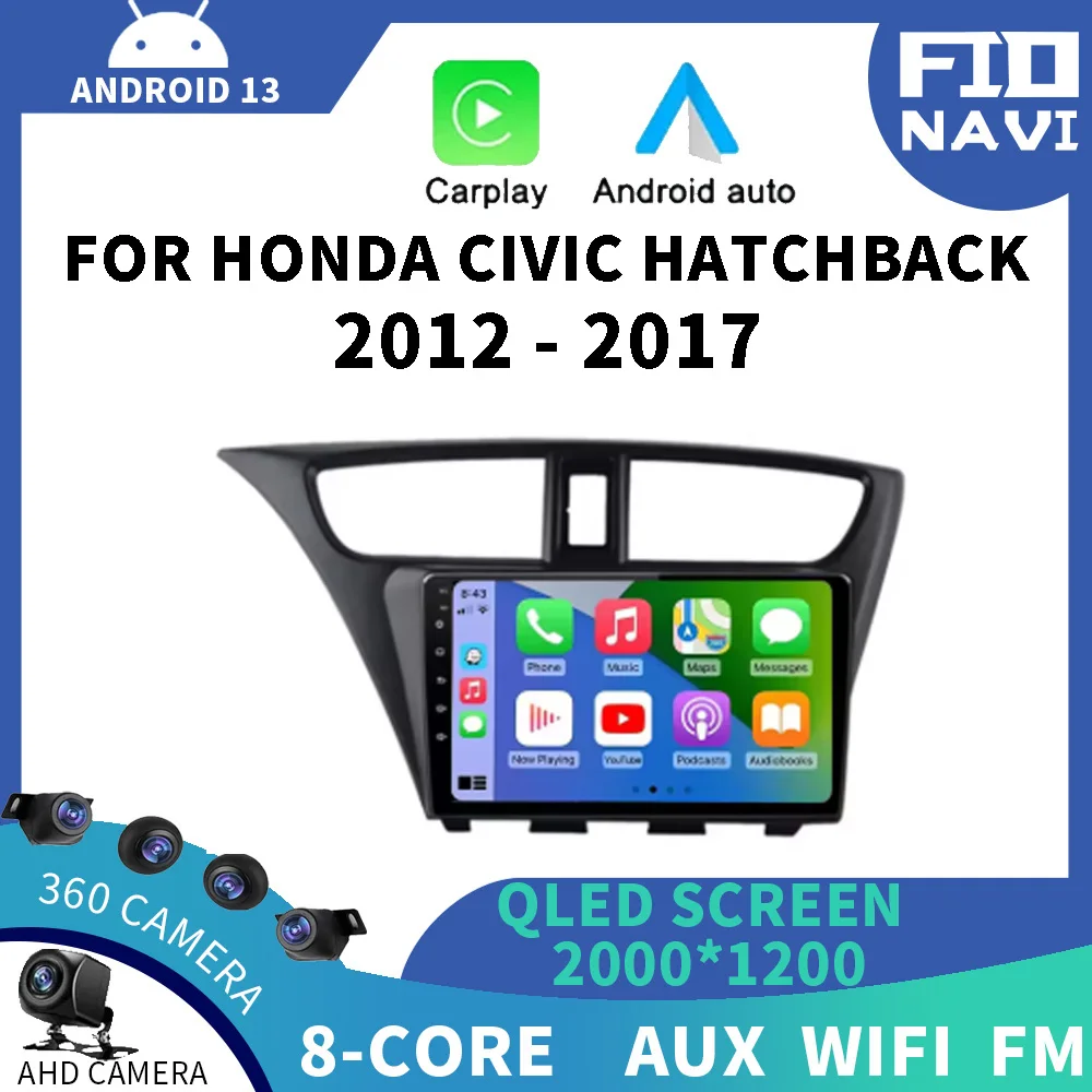 

Android 14 carplay android autor For Honda Civic Hatchback 2012-2017 with 4G WiFi sistemas inteligentes de coche No stuttering