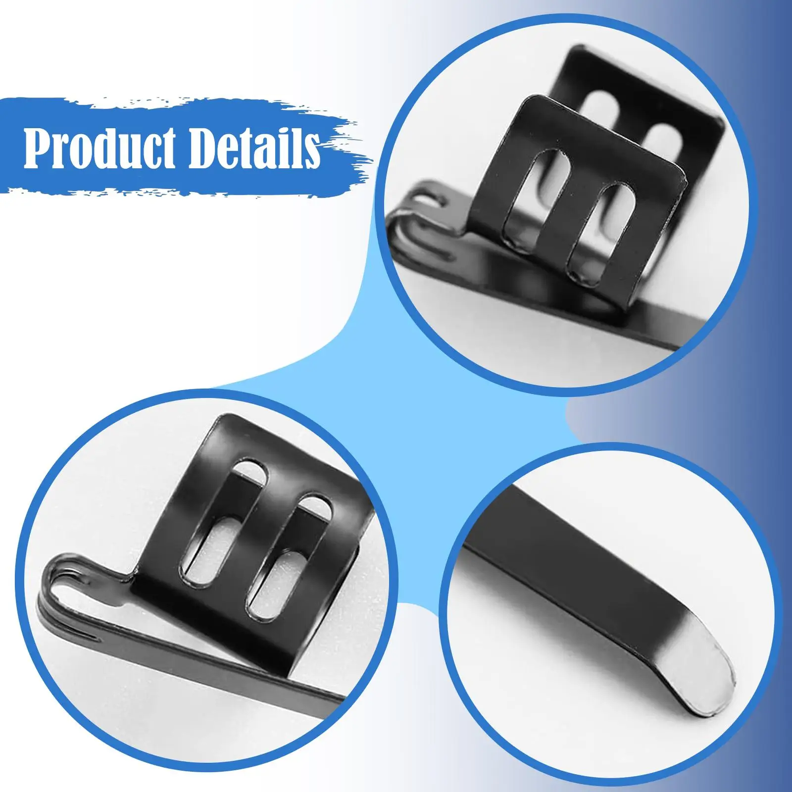 Portable Flashlight Clips Sturdy Metal Pen Clip Bulk Pocket Replacement Accessories for Bag Hat and Outdoor Use