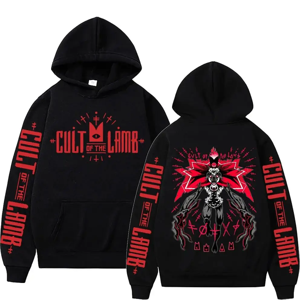 Cult of The Lamb Hoodies Anime Cartoon Game Men Women Print Cotton Oversized Sportswear Sweatshirts Kids Boys Girls Pullov