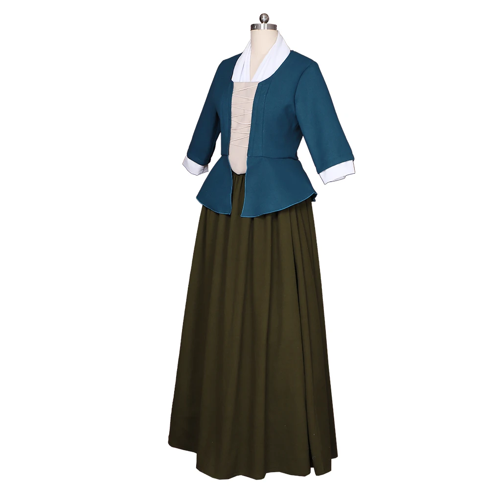 Outlander Claire Randall Cosplay Costume femmes ecosse Highland haut bleu robe Costume