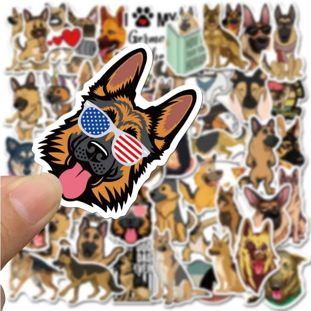 50PCS German Shepherd Doodle Bookshelf Mobile Shell Helmet Personalized Animal Cartoon Sticker