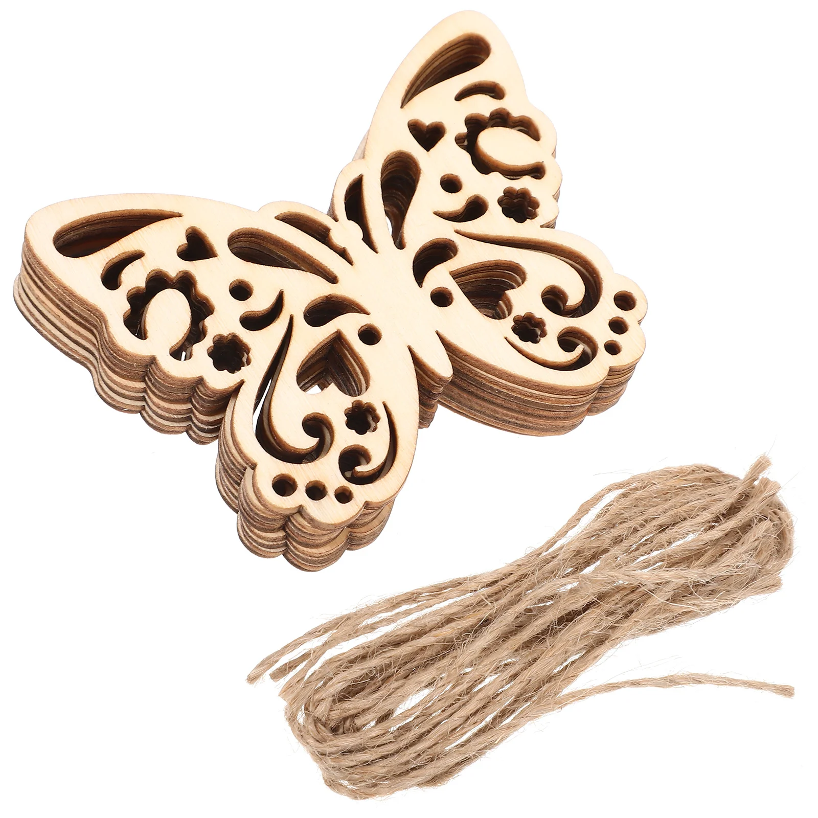 

50Sets Unfinished Wood Cutouts Rustic DIY Craft Accessories Blank Wooden Slices for Painting Graffiti Decoration