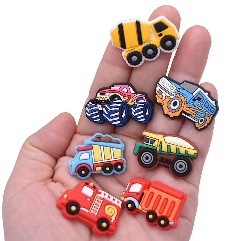 Engineering Vehicle Shoe Charms for Crocs Accessories Charms Clogs Bubble Slides Sandals PVC Shoe Decorations Party Gift