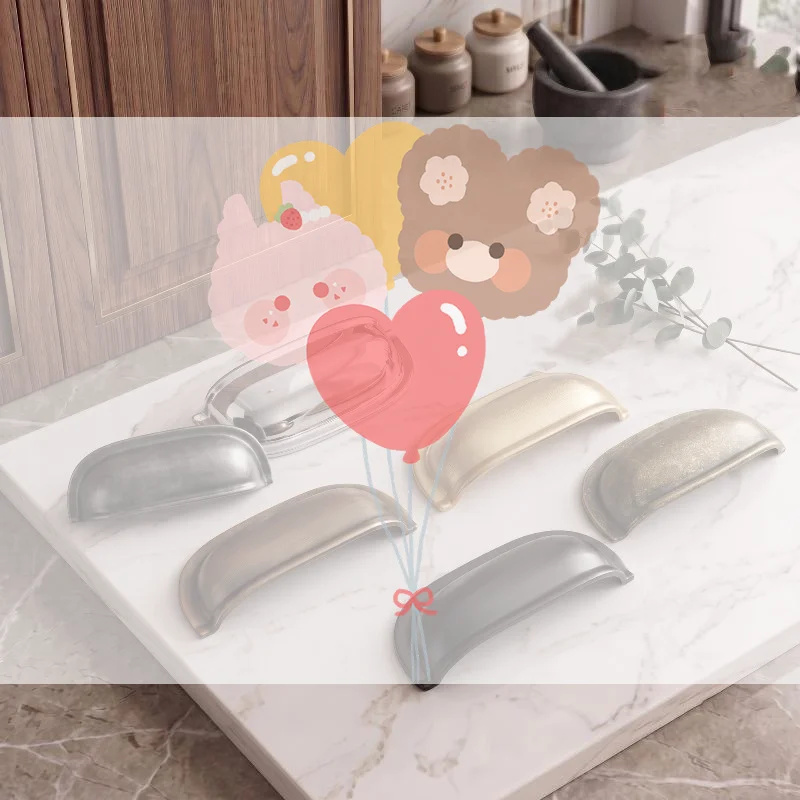 Shell Drawer Handle French Wardrobe Door Handle Nickel Brushed Cabinet Door Pull Kids Room Bookcase Desk Pull Furniture Hardwar