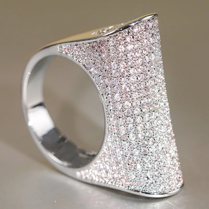 

Alien exquisite zirconium ring with a feminine design sense, floral high luxury dress, exquisite jewelry