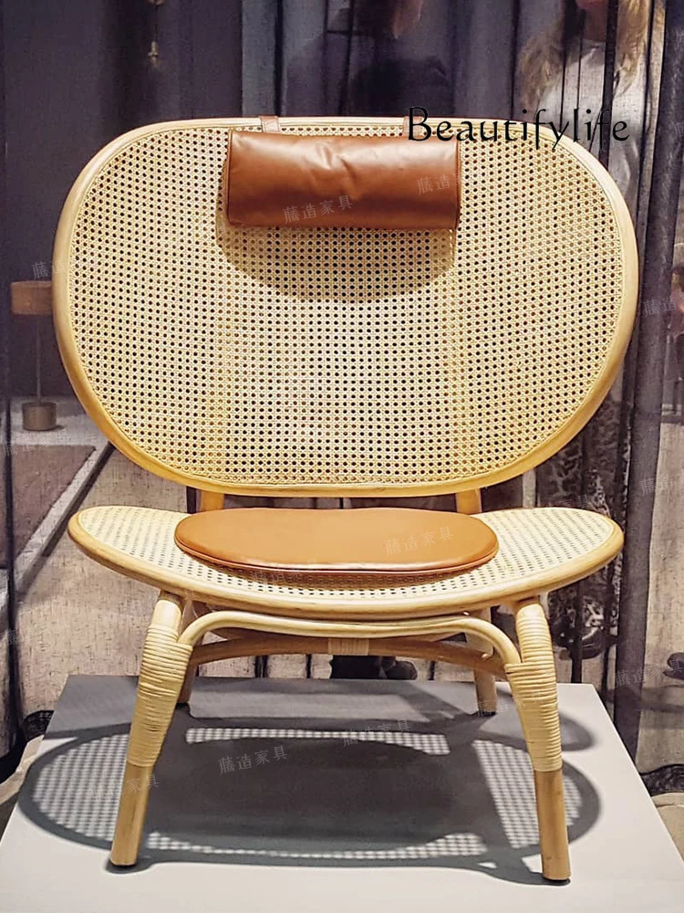 Indonesia Real Rattan Chair Leisure Single Sofa Chair Nordic Rattan Balcony Creative Furniture