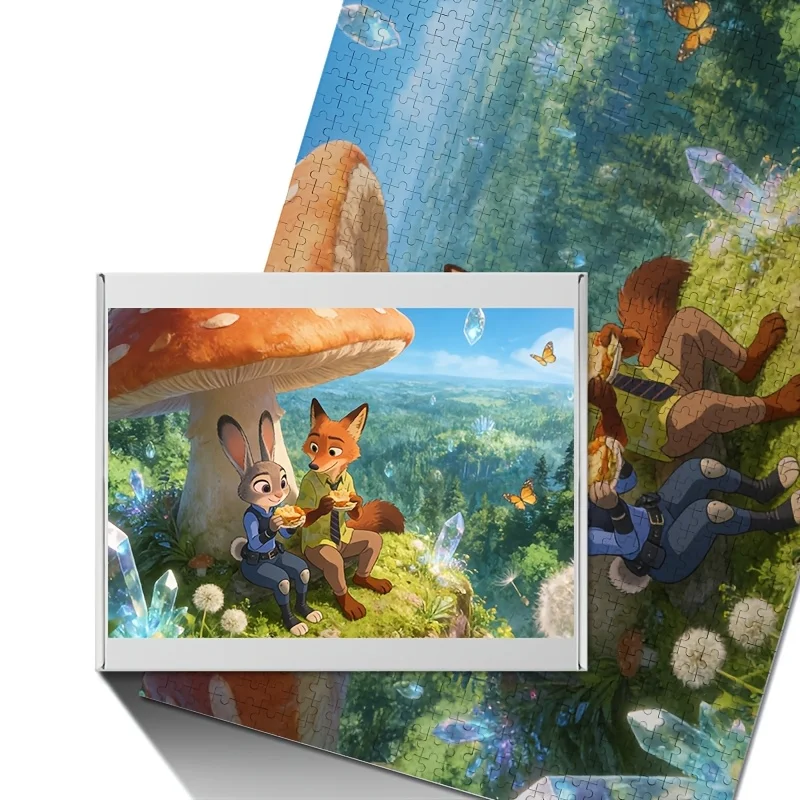 1000 ชิ้น ดิสนีย์ ซูโทเปีย จูดี้ ฮอปส์ และ นิค ไวลด์ โปสเตอร์ปริศนา, ความบันเทิงสำหรับครอบครัว ของตกแต่งบ้าน, ปริศนาวันเกิด, แบบไม่มีกรอบ A