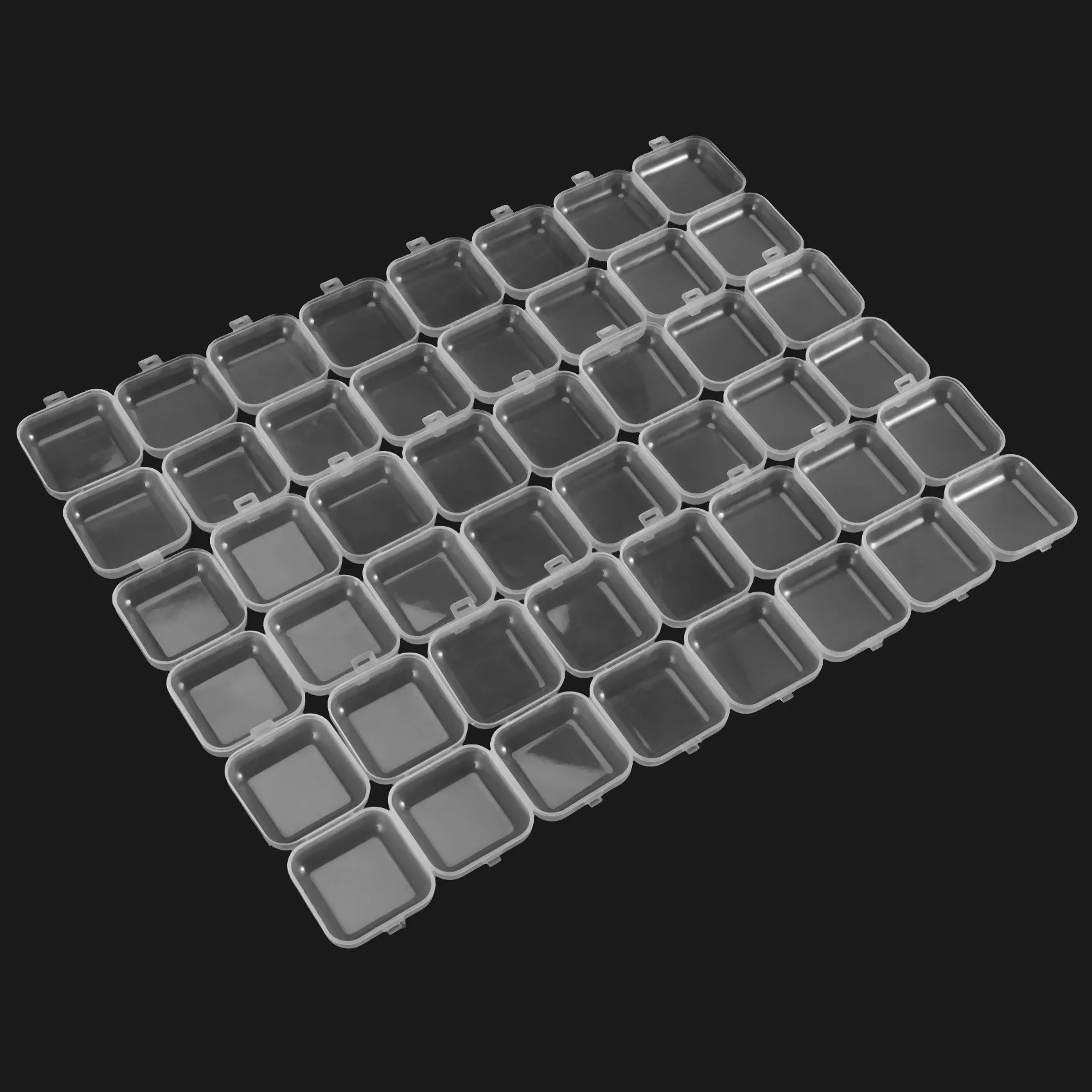 Boîte de conteneurs de stockage de petites perles en plastique transparent ABWR-120Pcs avec couvercle à charnière pour le stockage de petits objets, matériel artisanal