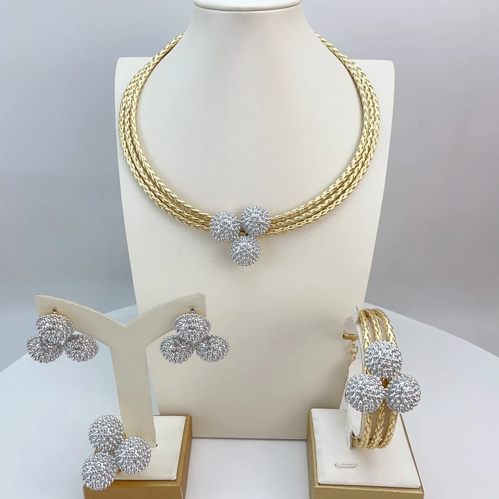 

Dubai Fashion Italian Jewelry Set, Elegant and Simple Party Dress Accessories, Suitable for All Women FHK21995