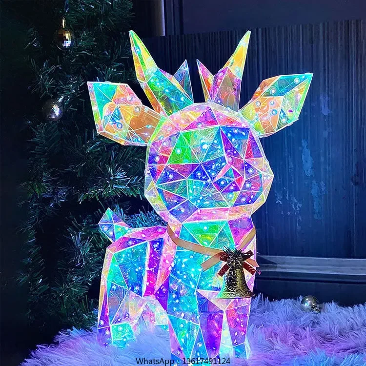 2024 New Christmas Decoration Christmas Tree Luminous Deer Snowman Wedding Souvenir Glowing Magic Color Christmas Gift Set