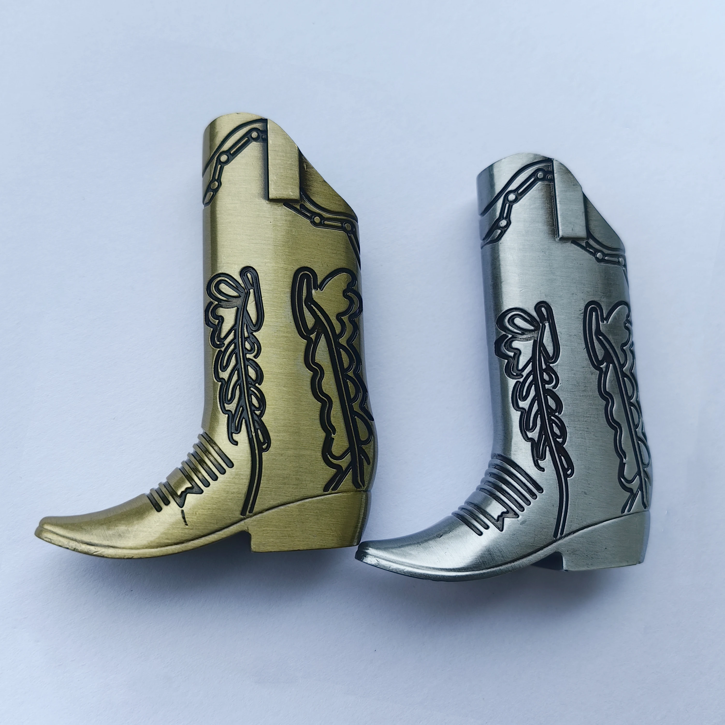 Retro Unusually Metal Western Cowboy Boots Lighter Case Decorative Cover for BIC Mini J5 Lighter