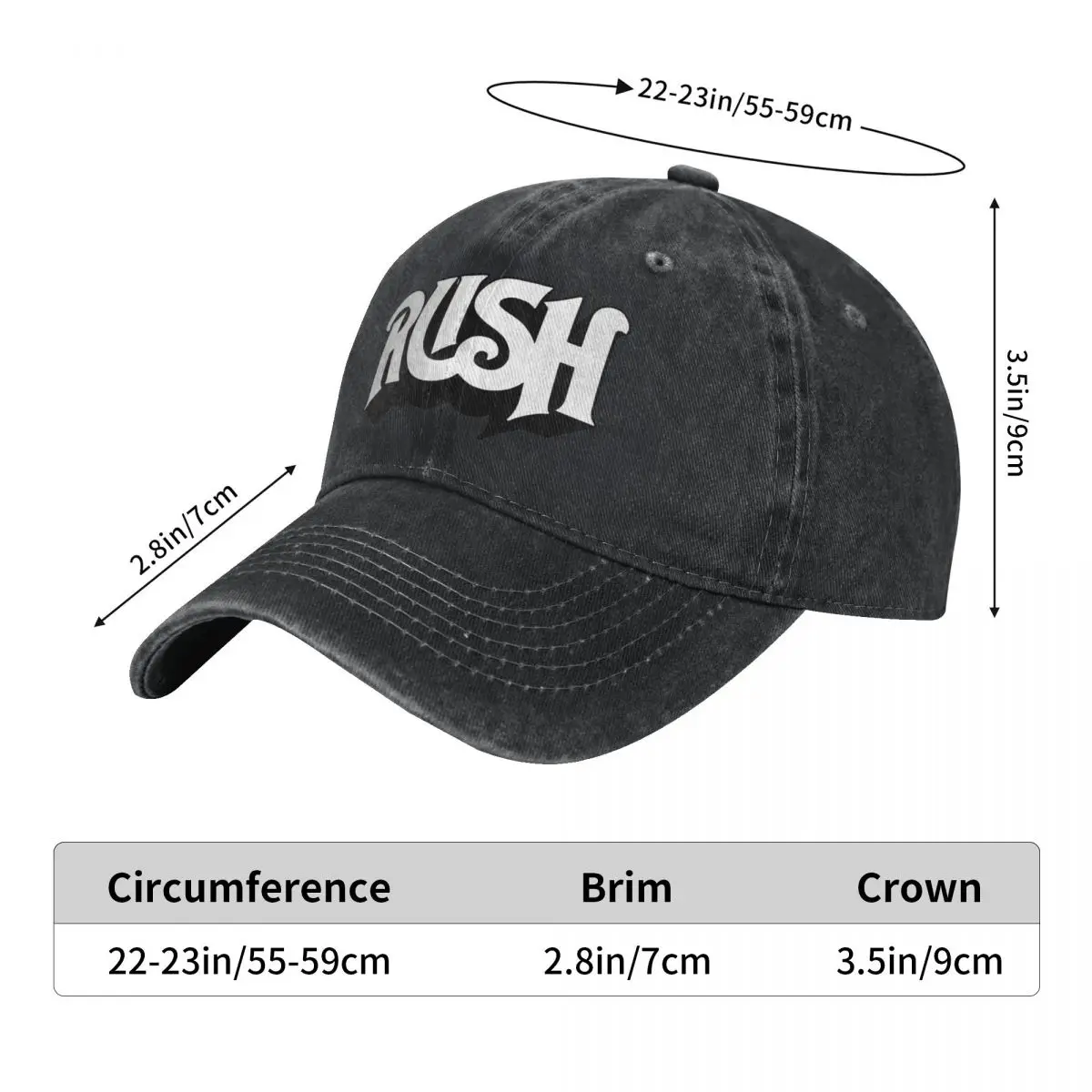 RUSH BAND LOGO Baseball Cap Unisex Teens Design Trucker Hat Summer Classic Outdoor Sun Baseball Caps