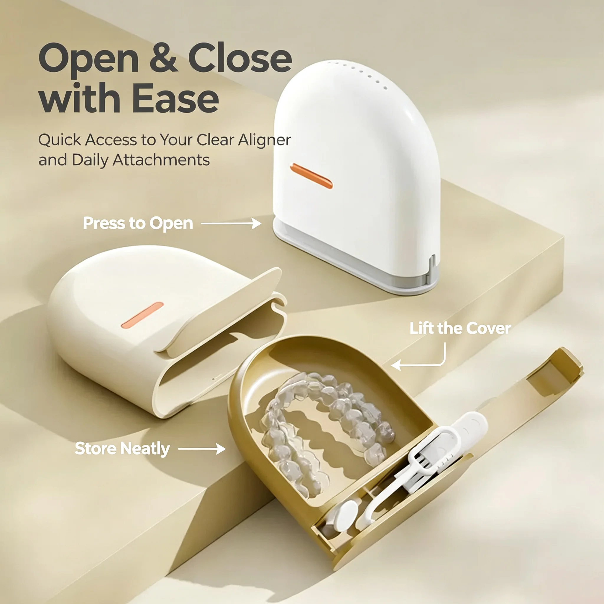 Invisible Retainer Storage Box 1 Pack ABS Dust Moisture Resistant Shell Elegant Design For Home And Travel