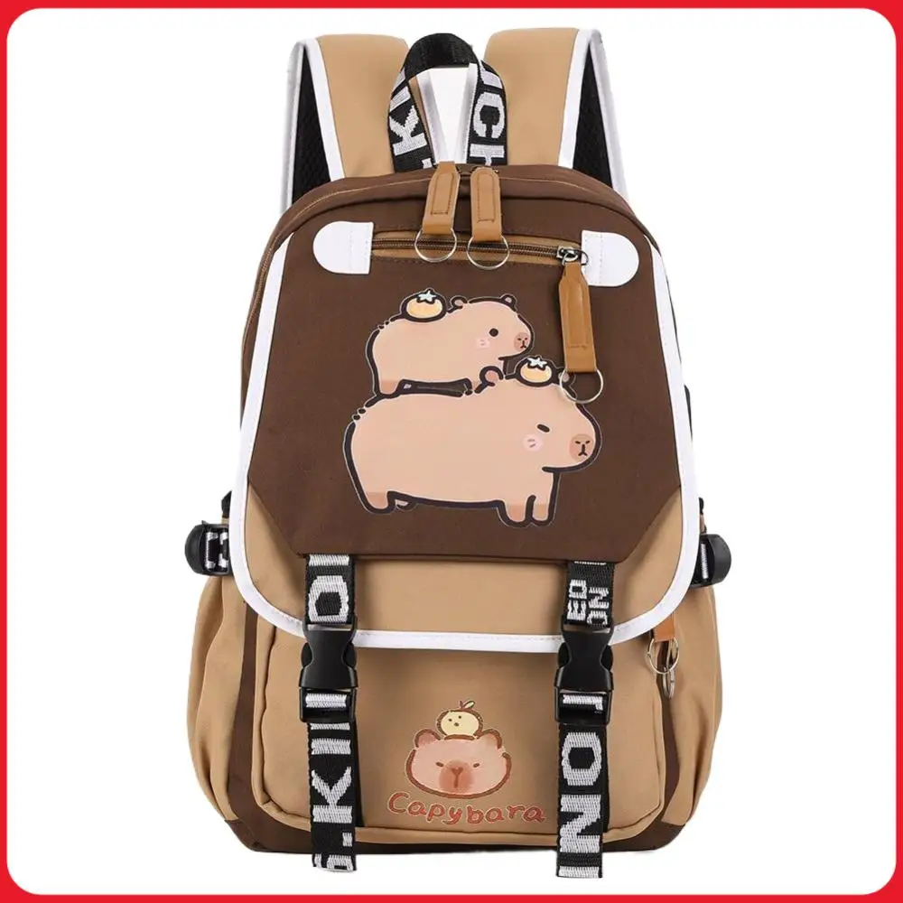 

Capybara Casual Bookbag with Pencil Case Stylish Rucksack Adjustable Strap Adorable Daypack Shopping Work Backpack