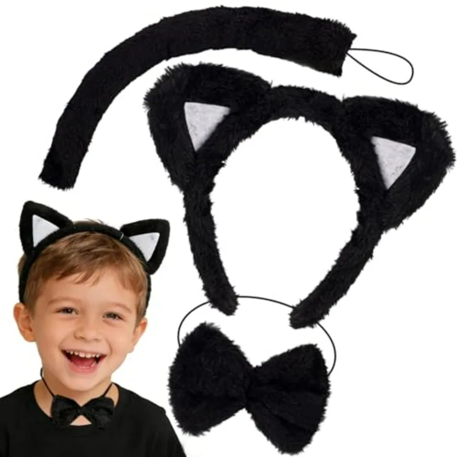 

Kirei Sui White Red Fox Cow Leopard Zebra Headband Bowtie Tail 3pcs Costume