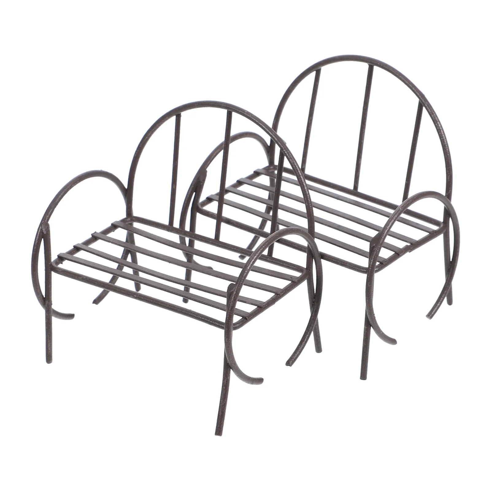 2 قطعة زخرفة مقعد الحديقة المصغرة مصممة بشكل رائع للمنزل طاولة الرمل المشهد الصغير حديقة ديكور أثاث المنزل الصغير #4