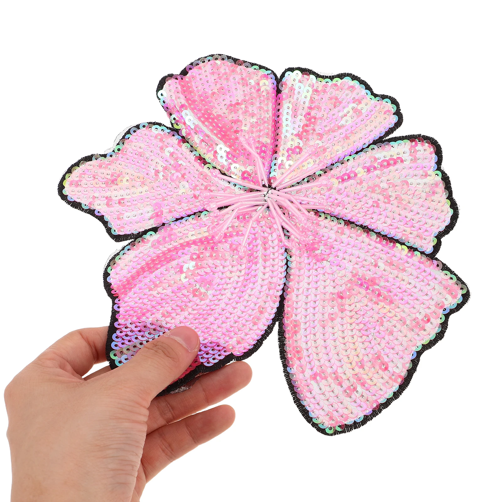 

2pcs Sequin Decorative Cloth Flower Clothing Appliques Costume Embellishments Embroidered Patches for Stage Show for DIY